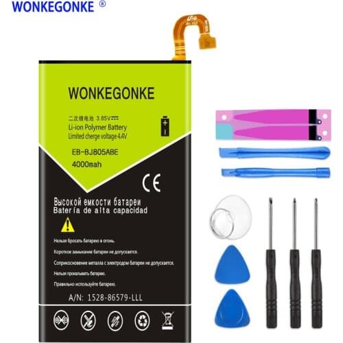 WONKEGONKE EB-BJ805ABE Battery for Samsung Galaxy A6 Plus A6+ SM-A605F A605G A6050 A605K A605FN A605GN Batteries + Tools