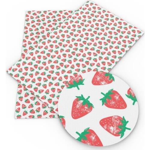 David accessories 20*33cm Fruit Printed Faux Snythetic Leather Fabric DIY Hair Bow Bag Crafts Material Home Decoration,1Yc8222