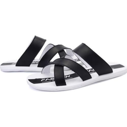 Genuine chancla herren flops Flip summer da leather shower Flip-flops homme slapi for man grass sandali verano erkek soft men