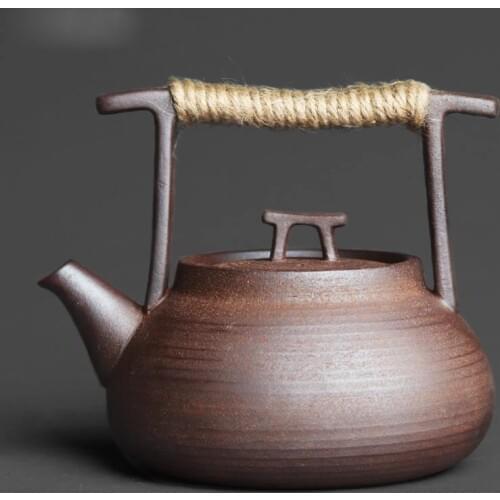 Japanese style teapot handmade retro stoneware Kungfu tea ceremony portable tea maker ceramic teapot tea set