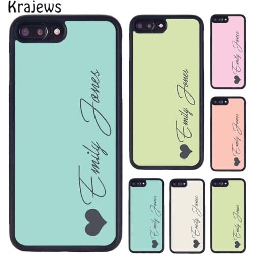 Krajews Personalised Custom Name Pastel Tones Phone Case For iPhone 6 7 8 Plus 11 12 Pro X XR XS Max Samsung Galaxy S7 S8 S9 S10