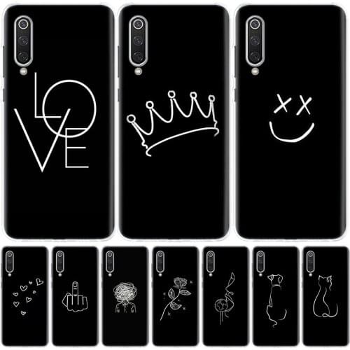 Abstract Line Face Art Dark Phone Case for Xiaomi Redmi Note 10 Pro 10S 9S 9 8T 9 9A 9C Casing 8 7 7A 8A 6A 6 5 S2 K20 K30 4X Co