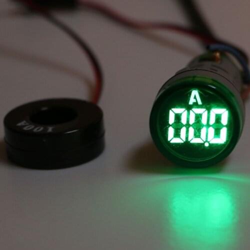 AC220V 22mm Digital Ammeter 0-100A Current Monitor Meter Signal Lamp Amperemeter