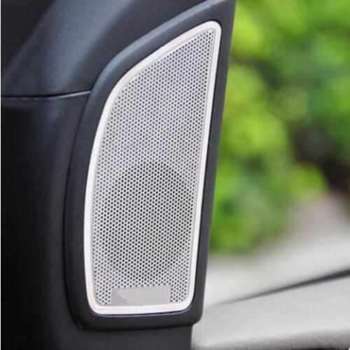 2pcs/set Stainless Steel A Pillar Audio Speaker Trim Tweeter Decoration Stickers For Ford Focus 3 MK3 2012-2018 Car Accessories