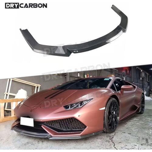 For Lamborghini Huracan LP610-4 2014-2016 Car Dry Carbon Fiber Front Lip Spoiler FRP Head Bumper Chin Shovel Car Styling