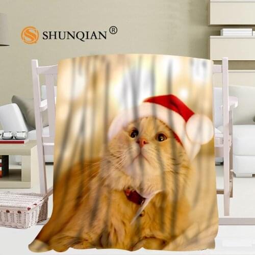 Hot Sale custom Christmas Cats Dogs Blanket Manta Falafel Blanket Sofa/Bed/Plane Travel Bedding 56x80inch 50X60inch 40X50inch