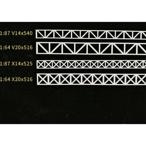 Ho Scale 1:87-1:64 Truss Bridge Steel Structure Support Highway Sand Table Scene Building Material Train Model Scene 5PCS