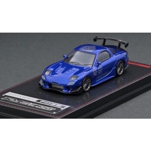 IG 1:64 Mazda RX-7 (FD3S) RE Amemiya Blue Metallic Diecast Model Car