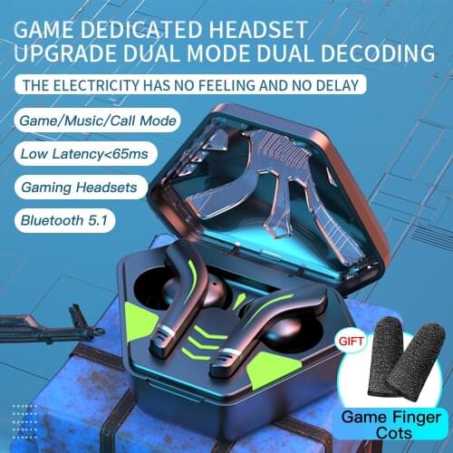 Camaroca Bluetooth 5.1 Headphones TWS Gaming Headsets 9D Stereo Sports Wireless Headsets Waterproof Noise Cancelling Earbuds