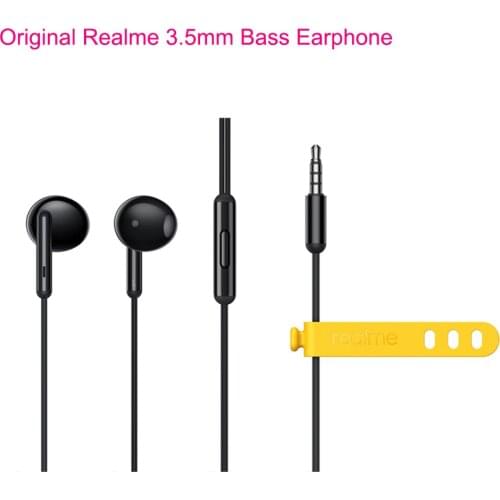 Realme Buds Classic 3.5MM Earphones 1.25M Wired Earbuds Half In-Ear Built-in Mic With Driver Headset Remote For Realme 6 7 X2 X3
