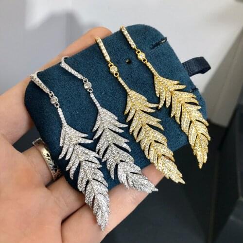 Summer new fashion pure 925 sterling silver brand jewelry lady angel long earrings lovely wings vacation earrings party girl gif