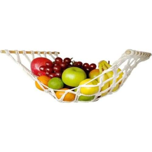 Macrame Fruit Vegetable and Fruit Hammock Bohemian Handwoven Hammocks Hanging Kitchen Produce Storage Kitchen Counter