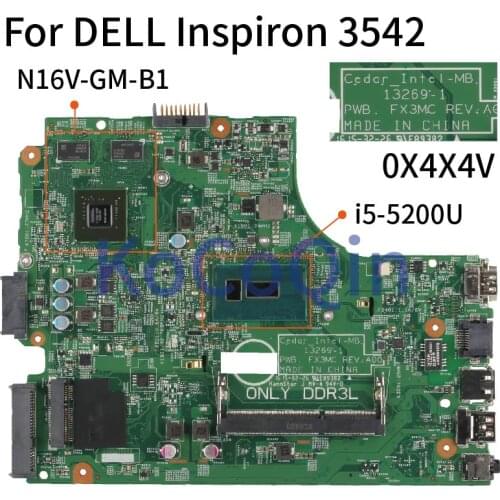For DELL Inspiron 3542 3543 3442 3443 I5-5200U 820M Notebook Mainboard CN-0X4X4V 0X4X4V 13269-1 FX3MC Laptop Motherboard