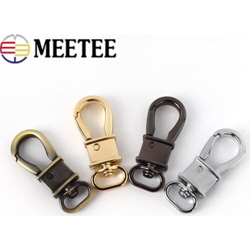 Meetee 4/10pcs ID14X51mm Metal Hook Buckles Car Keychain Lobster Buckle Dog Clasp DIY Pendant Connection Sanp Hooks Accessories