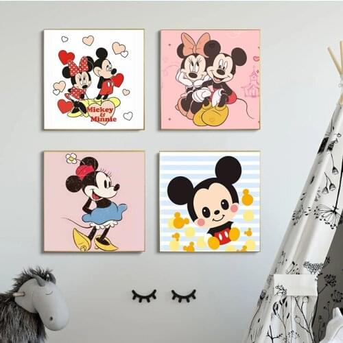 Cartoon Mickey Mouse and Donald Duck Canvas Paintings Disney Anime Posters Prints Wall Art Pictures for Living Room Home Decor