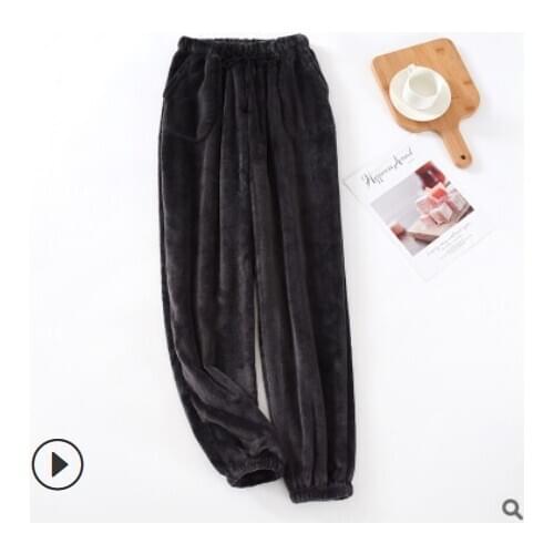 Mens Flannel Pajamas 2021 New Fashion Solid Color Loose Soft Dark Color Comfortable Pajamas For Home