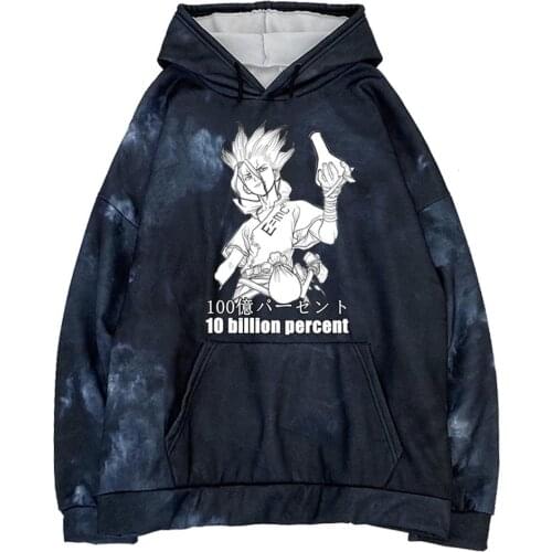 Dr.STONE Funny Clever Ishigami Senku Long Sleeve Hooded Sweatshirt Sportswear Men Women Hoodies New Fashion Tie Dye Hoodie