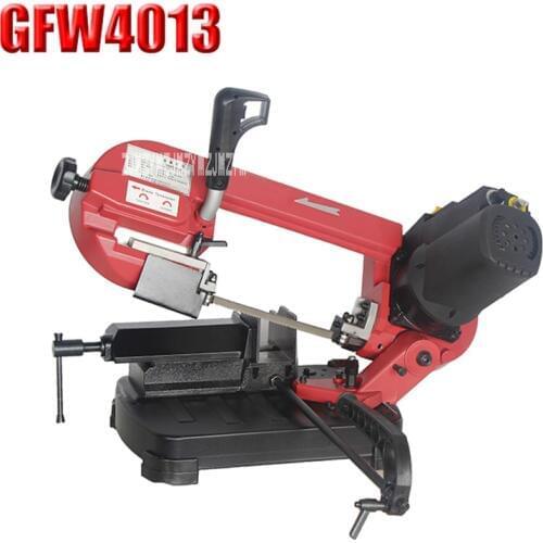 New GFW4013 Portable Metal Band Saw 5-inch Small Dual-use Band Sawing Machine Woodworking Band Saw Machine 220V 550W 38-80m/min