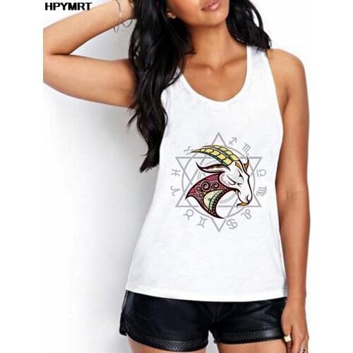 New Summer Capricorn Printed Sexy Tank Tops Lady Harajuku Fun Graphics Sleeveless Tshirt Women Fashion Casual Vest Top Female