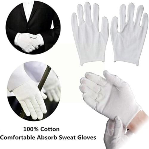 One Size Cotton Gloves White Cotton Gloves Work Gloves Gloves Jersey Etiquette Clean Jewelry Y6X6