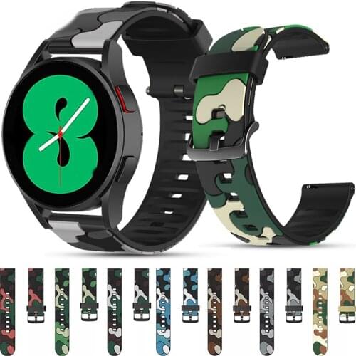 Camouflage Silicone Straps For Samsung Galaxy Watch 4 Classic 46mm 42mm Bracelet For Galaxy Watch4 44mm 40mm Correa Wrist Bands