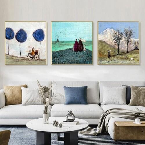 Happy Family Love Canvas Paintings Abstract Handmade Oil Pictures Wall Art Prints Modern Living Room Bedroom Posters Home Decor
