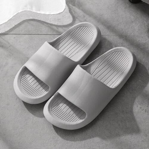 Summer Home Men Slippers Simple Black White Shoes Non-slip Bathroom Slides Flip Flops Couples Indoor Women Platform Slippers 45