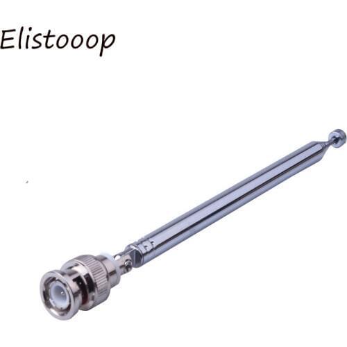 Elistooop Telescopic Extendable Antenna with BNC Connector Portable FM Radio Scanner VHF UHF TV Antennas 45cm