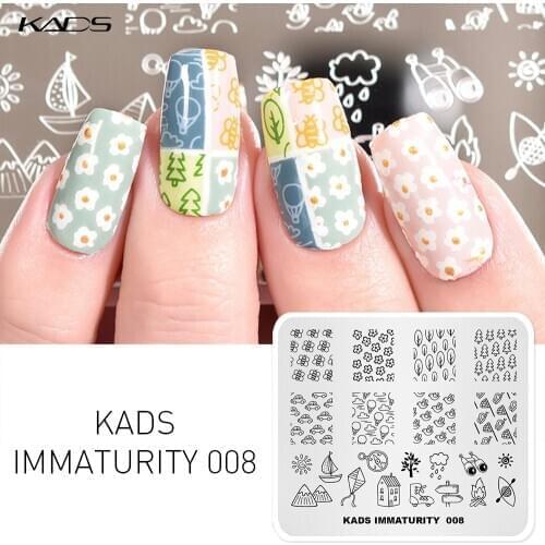 KADS Nail Stamp Plate Immaturity 008 Funny Stuff Image Template Manicure Nail Stencil Tool Template Stencils for Nails