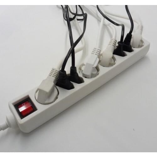 Multifunction White European 250V 10A 16A 4.0 4.8 2m German Russia Power Strip Desktop power socket 8 AC Output EU plug Adapter