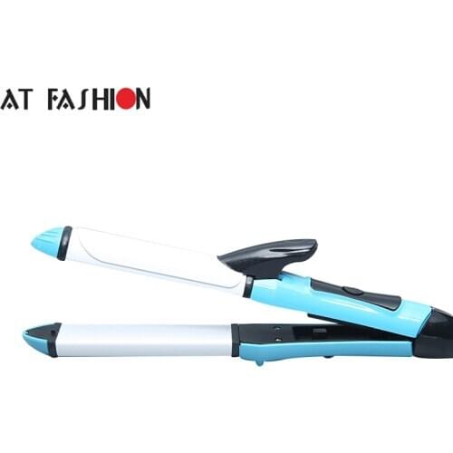 At Fashion 2 in 1 Hair Curler iron Straight Internal buckle Straight splint + Curling Iron Hairdressing Styling with EU Plug