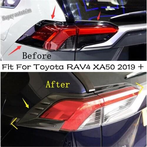 Rear Trunk Tail Lights Lamp Eyelid Eyebrow Strip Cover Trim For TOYOTA RAV4 RAV 4 XA50 2019 2020 2021 Accessories Exterior