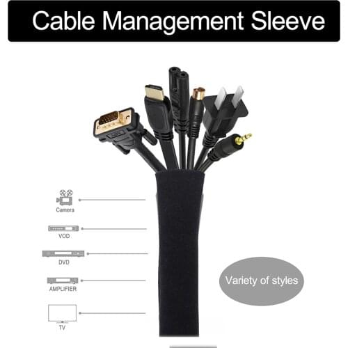 Cable Management Sleeve Wire Organizer Zipper Wire Hider Cord Cover Protector for Office Computer Home Storage Organizer