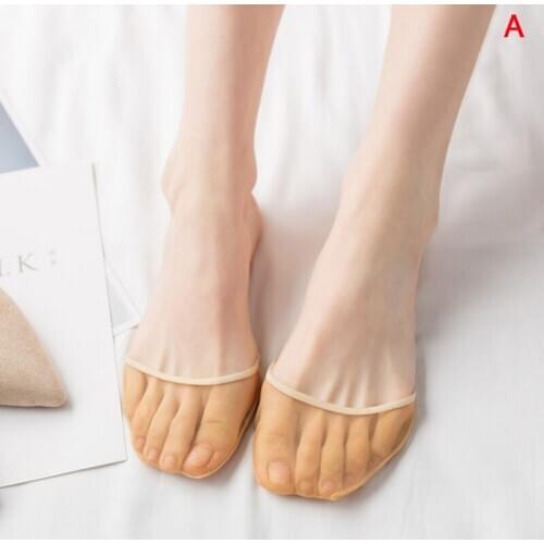 1 Pair High Heels Cushion Anti-Slip Silicone Dotted Invisible Women Forefoot Insole Pad Front Heel Socks Half Pad