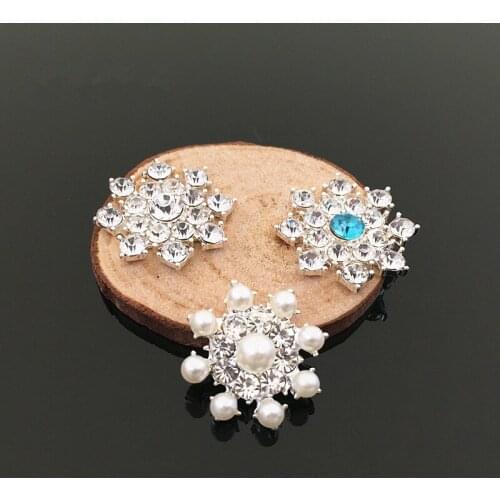 10 PCS 27mm Fashion Imitation Pearl With Rhinestone Metal Base Handmade Charms DIY Jewelry Accessories