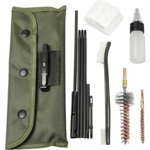 11PC AR-15 M16 Gun Cleaning Kit Universal Butt Stock Cleaning Kits For all M16 and AR15 Variants Tactical Rifle Gun Brushes Set