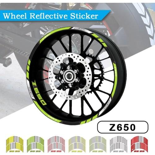 12 Strips Hot Stickers Moto Decal Sticker Motorcycle Decals Reflective Waterproof Wheel Decals For KAWASAKI Z 650 Z650 2017-2020