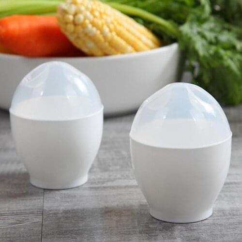 2Pcs Egg Poacher Reusable Easy to Clean Egg-shaped Microwave Heat Resistant Egg Cooking Cup for Home Mini egg cooker