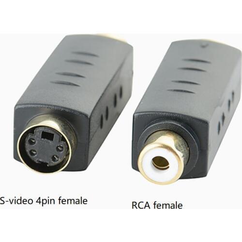 10pcs/Pack 4 PIN S-VIDEO Female To TV RCA AV Female Plug AV Video Adapter