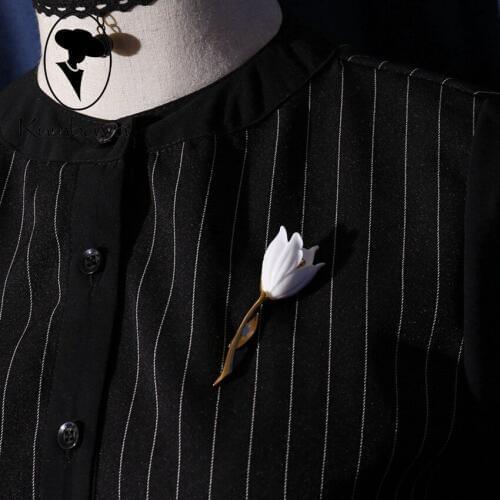 Promotions !! Free Shipping Elegant Lady Tulip Flower Brooches Pins White and Red Jewelry Collar Pin Brooch Top-rated Br891