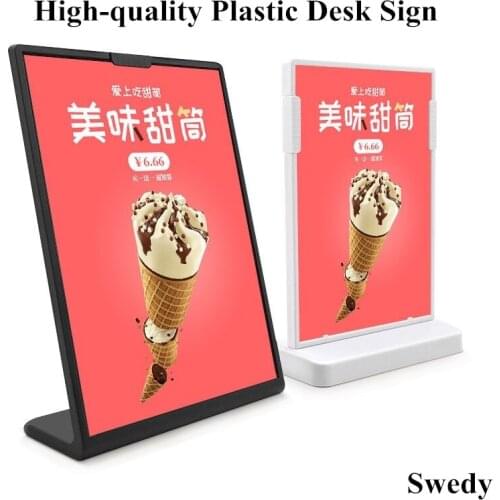 A4 Acrylic Sign Holder 8.5x11 Inch Plastic Table Menu Paper Holder Display Stand Ad Photo Picture Flyer Document Frame