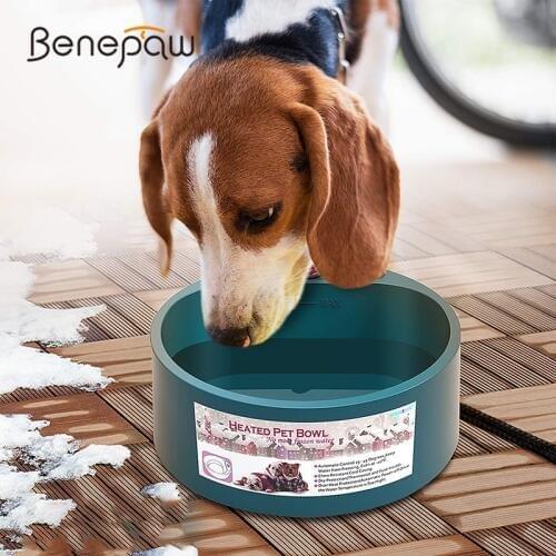 Benepaw 2.2 L Heated Dog Bowl Waterproof Bite-resistant Safe Thermal Pet Bowl Anti-skid For Small Medium Large Dogs