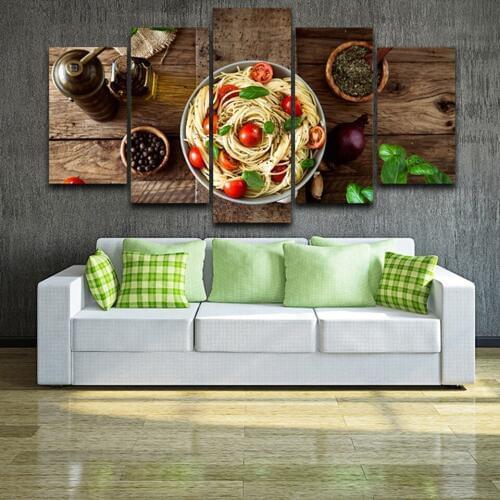 Embelish 5 Pieces Wall Art Modular Posters For Kitchen Decor Italian Cuisine Pasta Olive HD Print Canvas Painting Frameworks