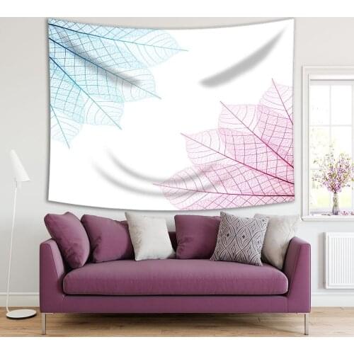 Tapestry Abstract Leaves Colorful Foliage Summer Nature Modern Decorating Artwork Green Purple Blue