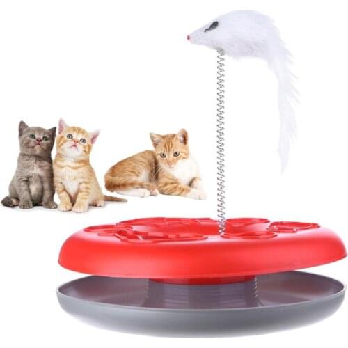 Cat Mouse Toy Crazy Amusement Disk Multifunctional Disk Play Activity Pet Funny Mouse Toys For Cats
