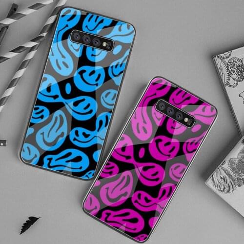 Distorted Exaggerated Smiley Hippie Phone Case Tempered Glass For Samsung S20 Plus S7 S8 S9 S10 Plus Note 8 9 10 Plus