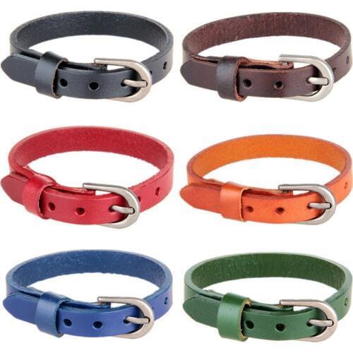 Leather Men Bracelet Simple Strap Belt Adjustable Bracelets Bangles Wrist Buckle Fashion Males Trendy Jewelry