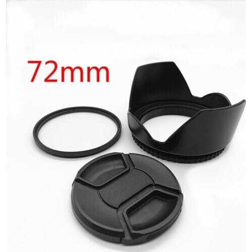 72mm Lens Hood Cap UV Filter for Canon EOS 50D 7D 18-200mm EF-S 15-85mm F3.5-5.6