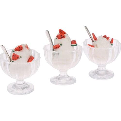 Dollhouse Miniature Mini Ice Cream Cups Model Pretend Play Food Accessorie Suitable For Playing House Miniature Dolls