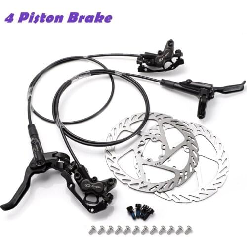 New MTB 4 Piston Hydraulic Disc Brake Bicycle Brake Oil